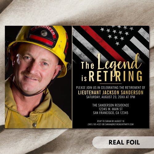 Firefighter Retirement Red Line Flag Fireman Photo