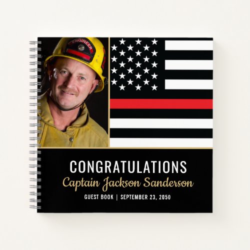 Firefighter Retirement Red Line Photo Guest Book