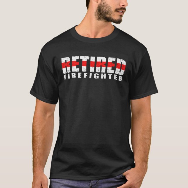 Firefighter Retirement   Thin Red Line American Fl T-Shirt (Front)