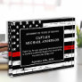 Firefighter Retirement Thin Red Line Anniversary  Acrylic Award
