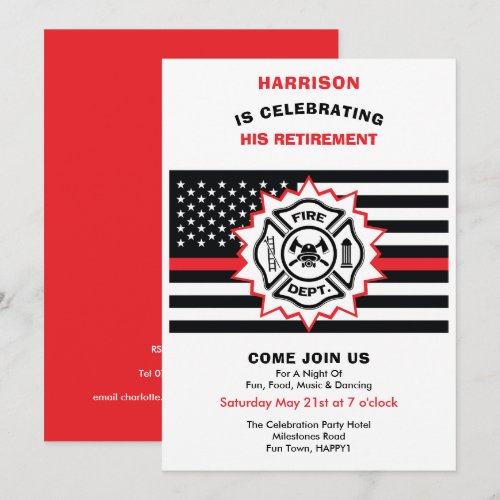 Firefighter Retirement Thin Red Line Celebration I