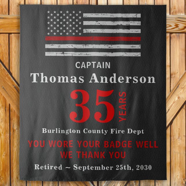 Firefighter Retirement Thin Red Line Flag Party Tapestry (Creator Uploaded)