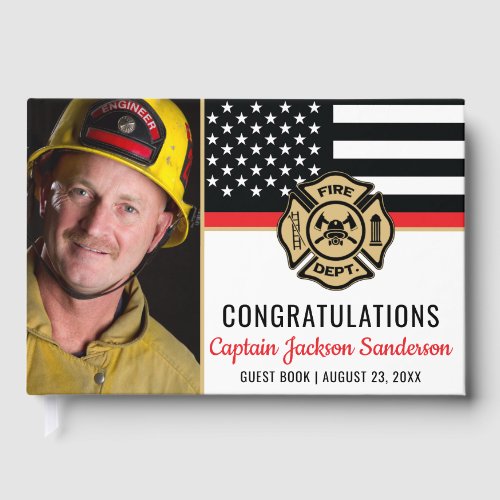 Firefighter Retirement Thin Red Line Flag Photo