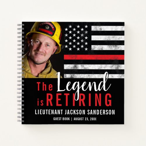 Firefighter Retirement Thin Red Line Guest Book