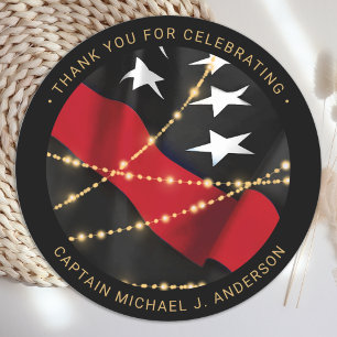 Firefighter Retirement Thin Red Line Party Classic Round Sticker