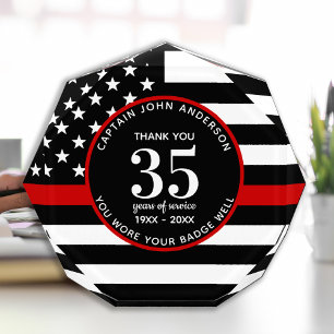 Firefighter Retirement Years Of Service Fireman Acrylic Award