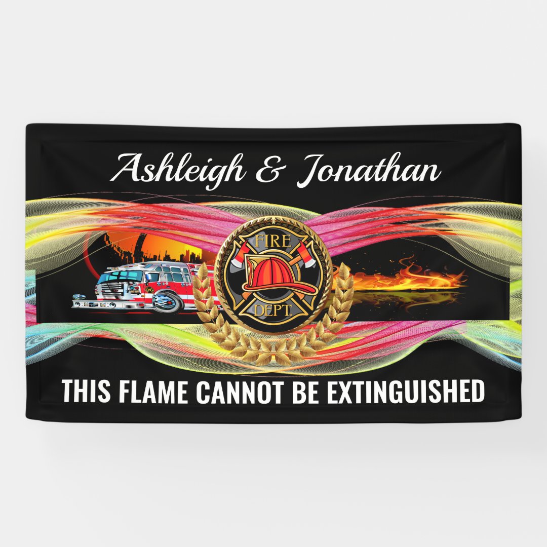 Firefighter Revised Wedding Invitation Banner Zazzle   Firefighter Revised Wedding Invitation Banner R0865fe64b48247cba976a692b55c455f Jj7hi 1080 