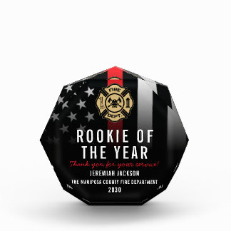 Firefighter Rookie of the Year Fire Department Acrylic Award