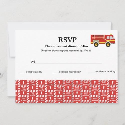 Firefighter rsvp invitation