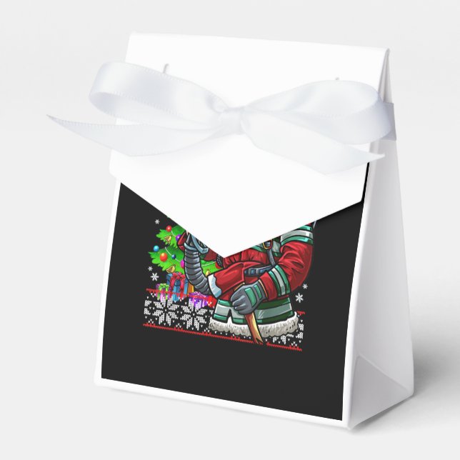 Firefighter Santa Claus Fireman Costume Ugly Favor Boxes (Front Side)