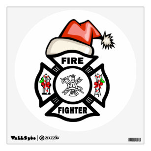 Firefighter Santa Claus Wall Sticker