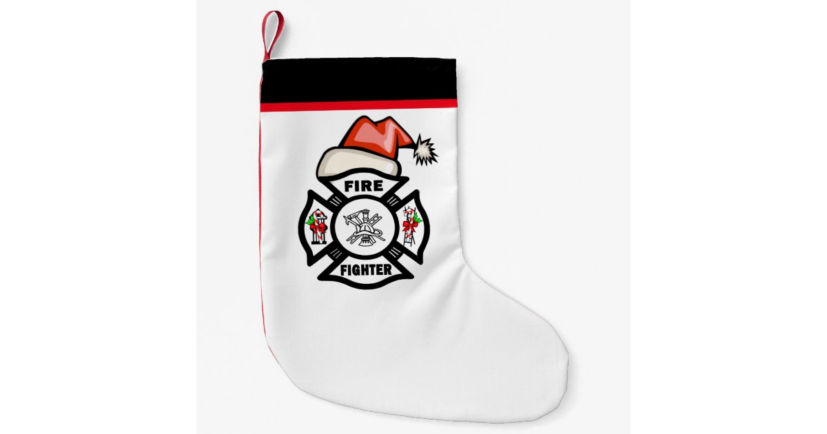 Firefighter Santa Small Christmas Stocking Zazzle