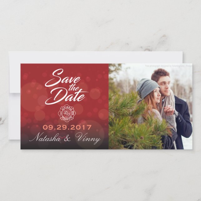 Firefighter Save the Date 8"x4" Photocard (Front)
