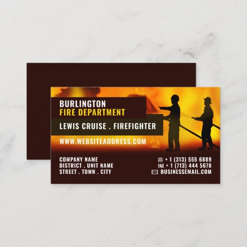 Firefighter Scene Firefighter Business Card
