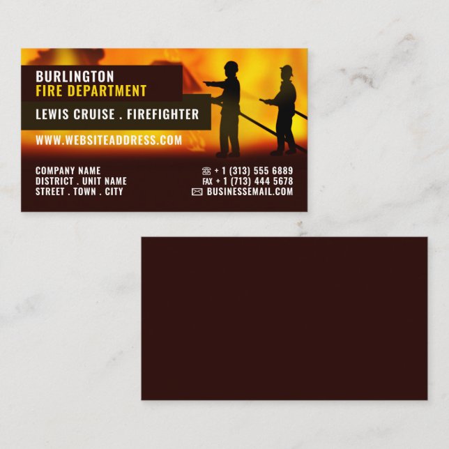 Firefighter Scene, Firefighter Business Card (Front/Back)