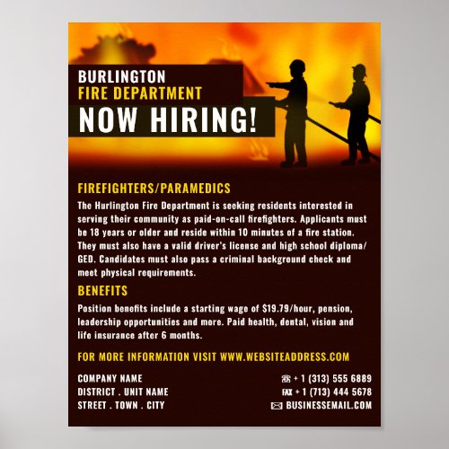 Firefighter Scene Firefighter Recruitment Poster