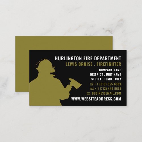 Firefighter Silhouette Firefighter Business Card
