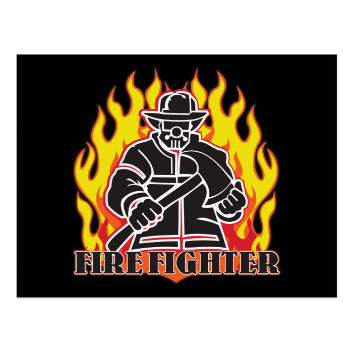 Firefighter Silhouette Postcards