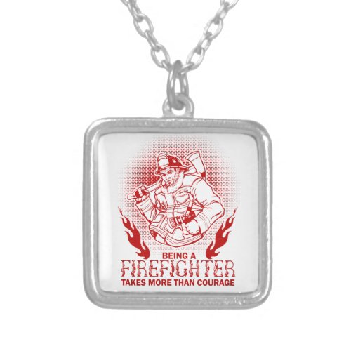 Firefighter Silver Plated Necklace