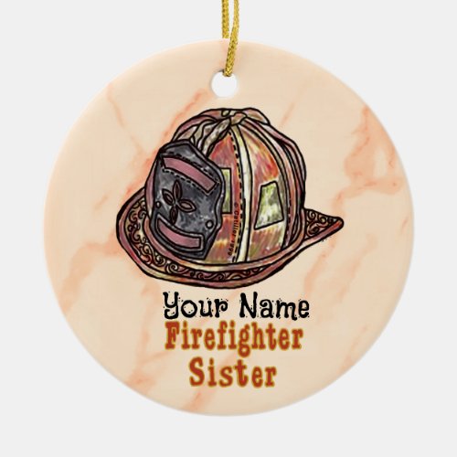 Firefighter Sister Ceramic Ornament
