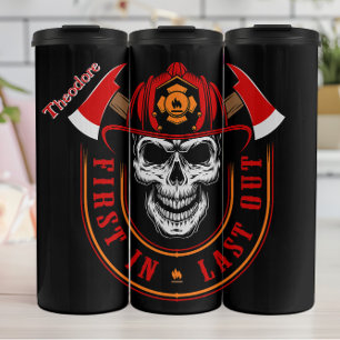 Firefighter Skull Maltese Cross Thermal Tumbler