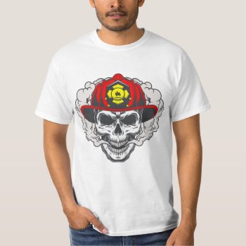 Firefighter Skull T-shirt by StargazerDesigns at Zazzle