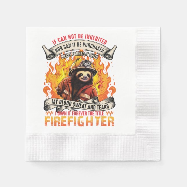 Firefighter Sloth Napkins (Front)