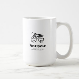 Firefighter; smart&crazy - firetruck coffee mug