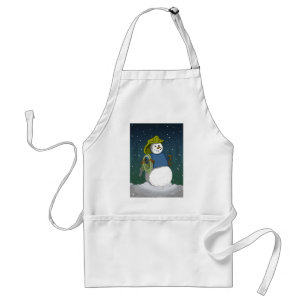Firefighter Snowman Adult Apron