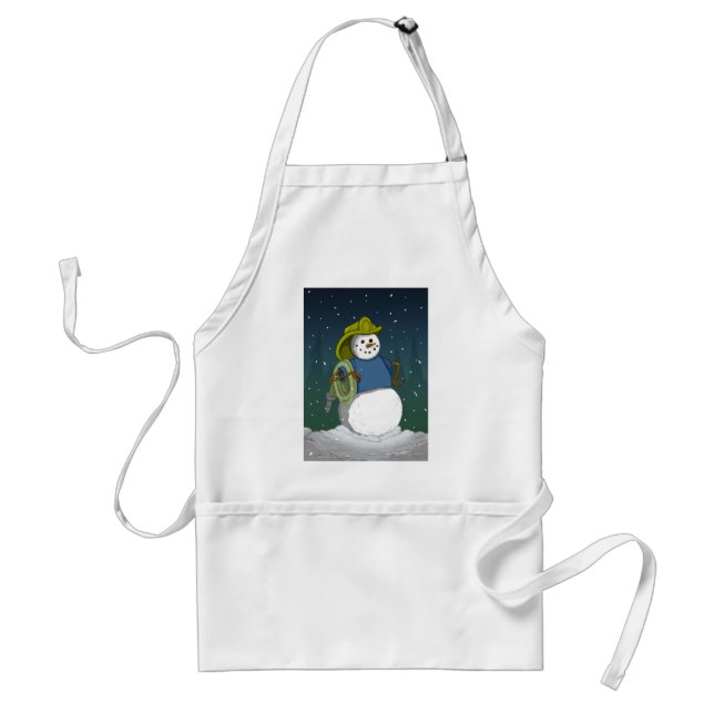 Firefighter Snowman Adult Apron (Front)