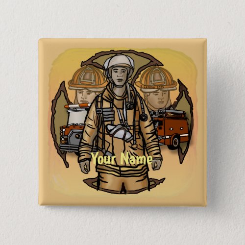 Firefighter So Ready custom name pin