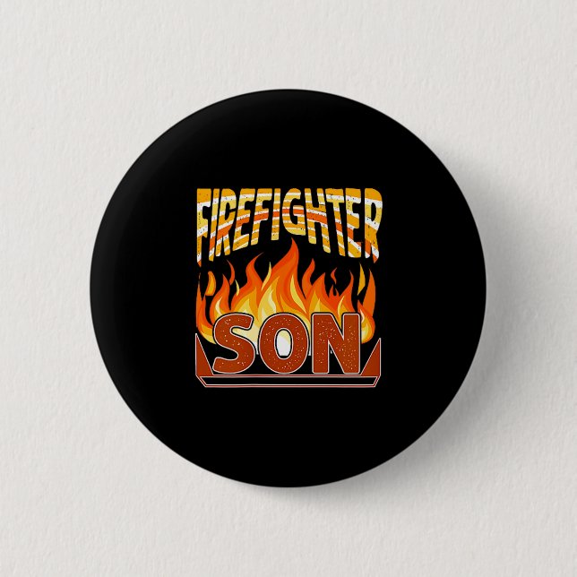 Firefighter Son Fireman Gift Proud Firefighter Quo Button (Front)
