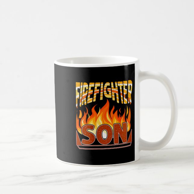 Firefighter Son Fireman Gift Proud Firefighter Quo Coffee Mug (Right)