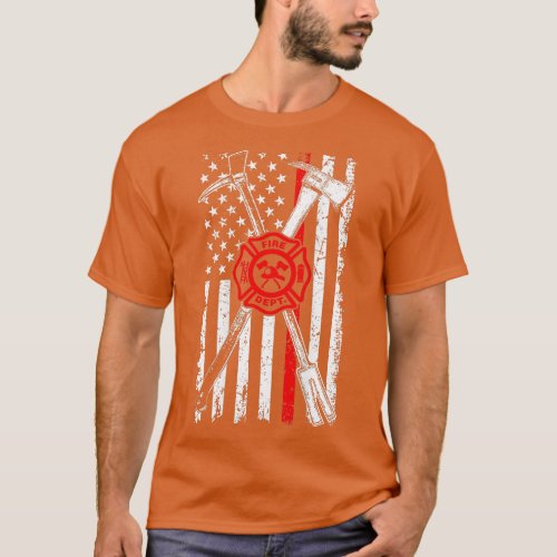 Firefighter Son Patriotic Gifts Axe Halligan Thin  T_Shirt