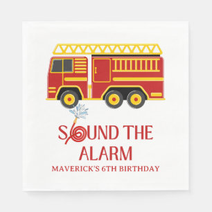 Firefighter Sound The Alarm Birthday Napkins