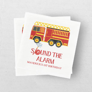 Firefighter Sound The Alarm Birthday Napkins