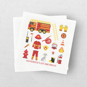 Firefighter Sound The Alarm Birthday Napkins