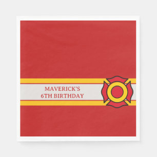Firefighter Sound The Alarm Birthday Napkins