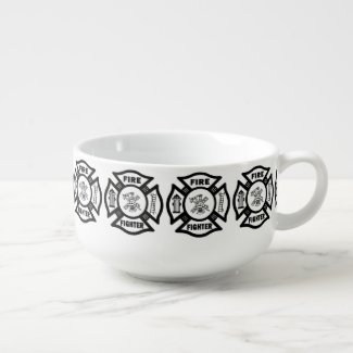 Firefighter Soup and Chili Bowls Personalized
