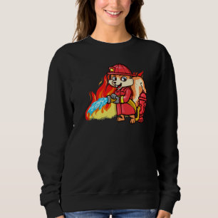 Firefighter Squirrel Funny Fire Fighter 911 Firema Sweatshirt