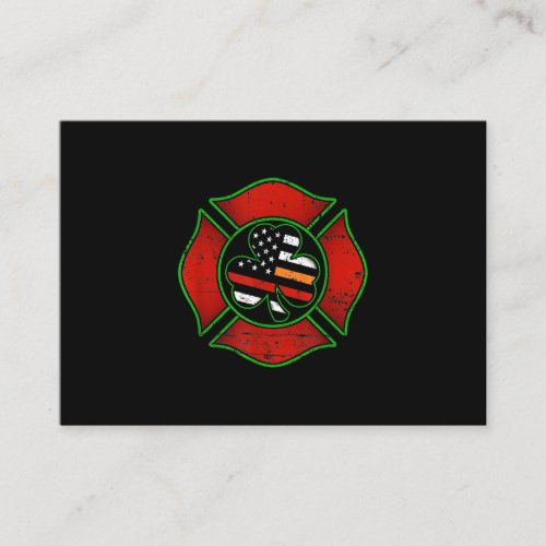 Firefighter St Patricks Day Irish American Flag Business Card