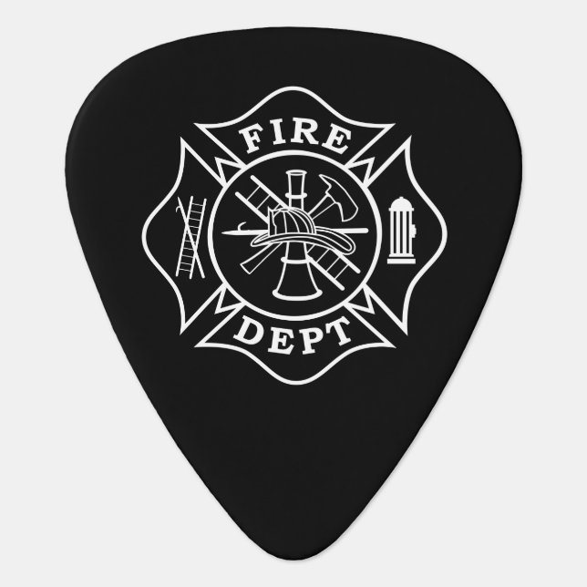 Firefighter Standard Guitar Pick blk/red (Front)