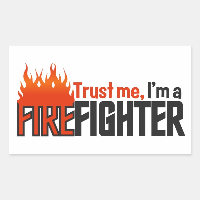 Firefighter stickers, customizable rectangular sticker (Front)