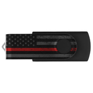 FireFighter Style Distressed American Flag USB Flash Drive