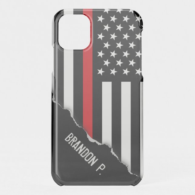 Firefighter Styled American Flag Custom Uncommon iPhone Case (Back)