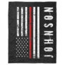 Firefighter Styled Distressed American Flag Custom Fleece Blanket