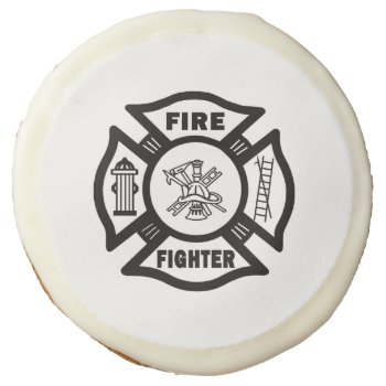 Firefighter Sugar Cookie by bonfirefirefighters at Zazzle