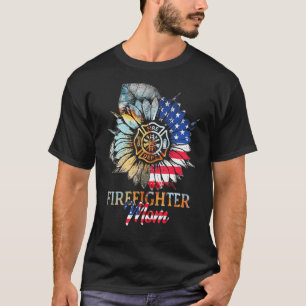 Firefighter Sunflower Firefighter Mom T-Shirt