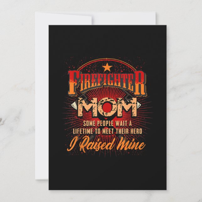 Firefighter Support - Fireman Proud Mom Holiday Card (Front)