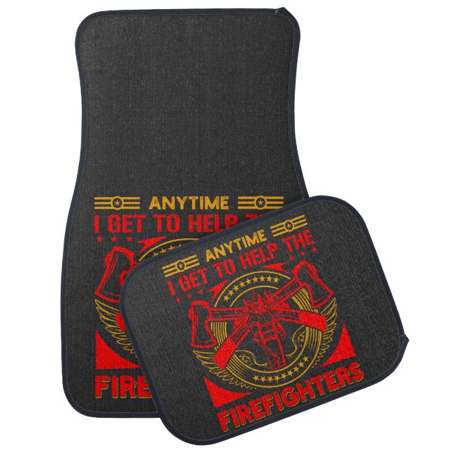Firefighter supports  the community car floor mat (Set)